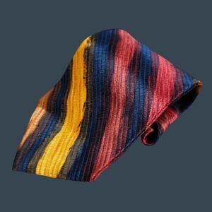 Men's Como Collezione Multicolor Striped Tie 100% Silk Imported Fabric
